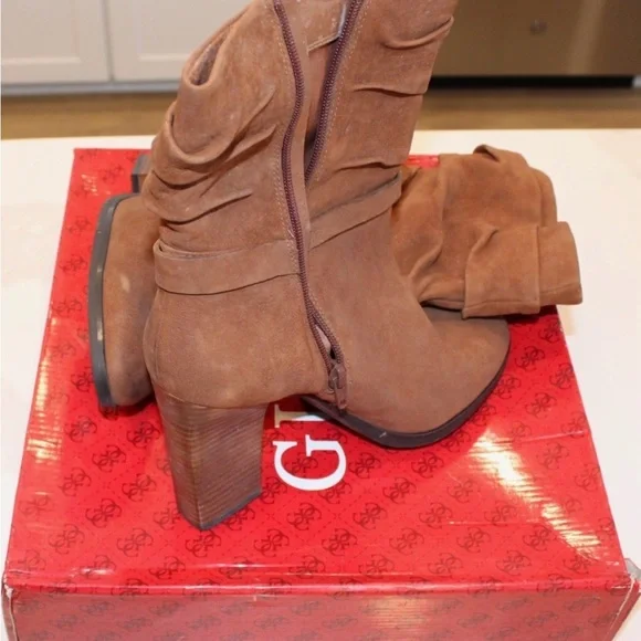 GUESS Women's Brown Heeled Boots - Picture 4 of 6